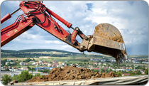 The bucket of an excavator